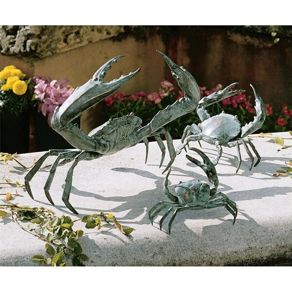 Design Toscano Bronze Crab Sculptures: Set of Small, Medium and Large - SU90035