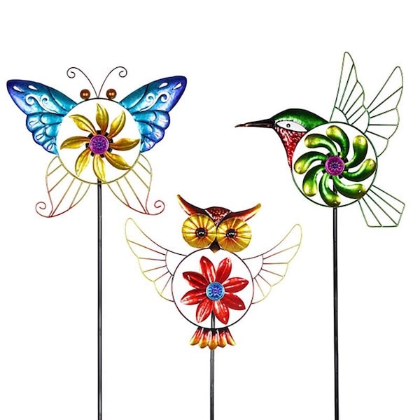 Exhart Exhart Assorted Metal 51 in. H Birds Garden Stake Spinner - 55258-A