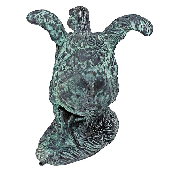 Design Toscano Lindell Pond Bronze Ducks Spitting Garden Statue: Running Duck - SU1018