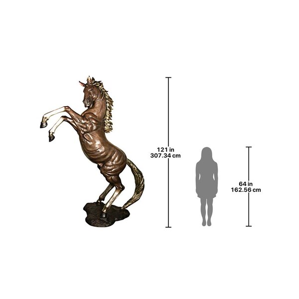 Design Toscano Majestic Spirit, Rearing Horse Cast Bronze Garden Statue: Left - KW76430
