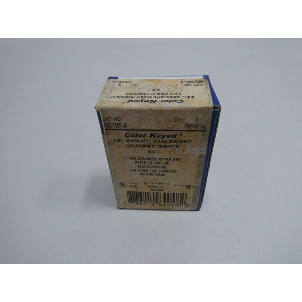 Tamaño 3, conector hembra desaislado de desconexión, paquete de 2 - MD10F-3