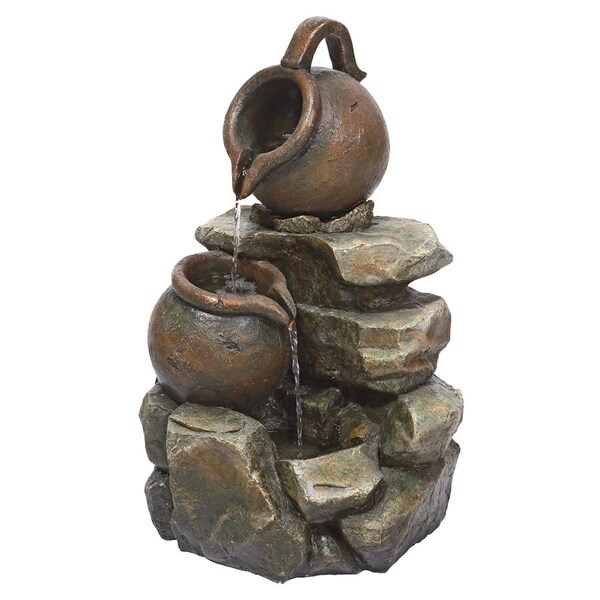 Design Toscano LaTaverna Cascading Urns Illuminated Garden Fountain - QN150006