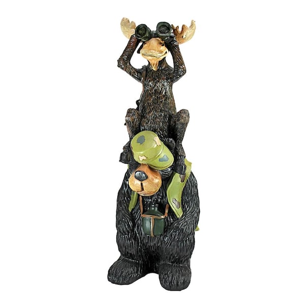 Design Toscano Back Woods Hunting Buddies, Moose and Bear Statue - HF565392