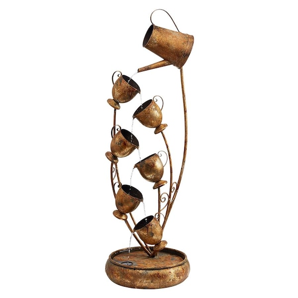 Design Toscano Garden Tea Party Cascading Metal Sculptural Fountain - FU76167