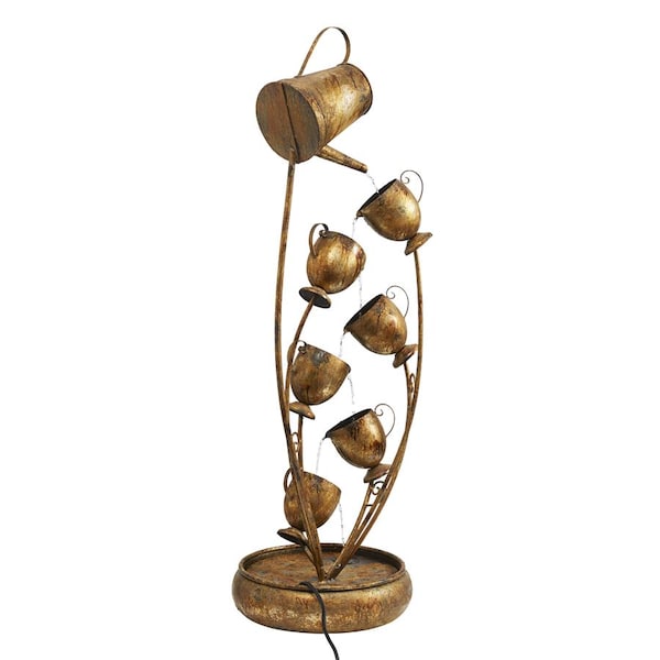 Design Toscano Garden Tea Party Cascading Metal Sculptural Fountain - FU76167