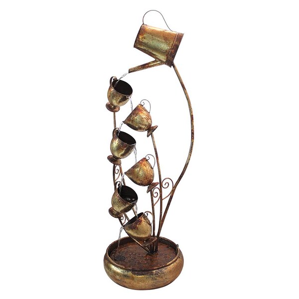 Design Toscano Garden Tea Party Cascading Metal Sculptural Fountain - FU76167