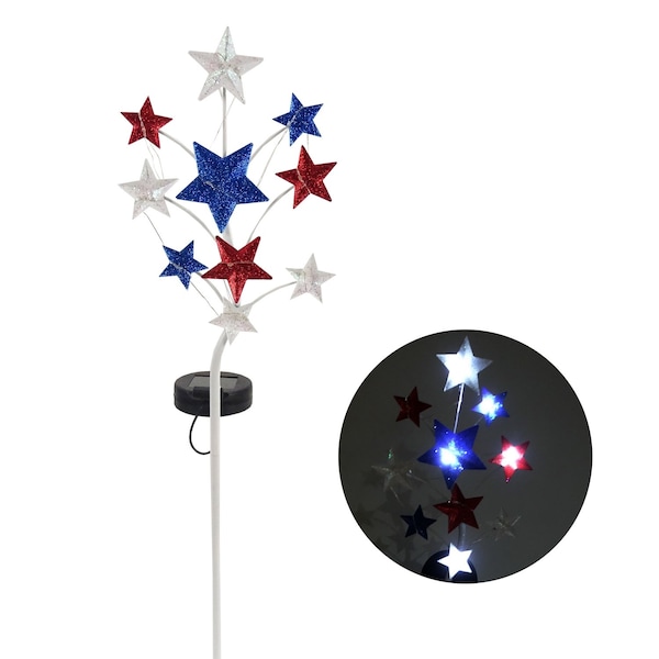 Alpine Alpine Multicolored Metal 24 in. H Star Solar Garden Stake - QLP1387