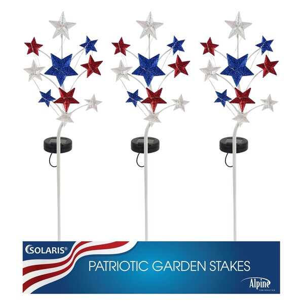 Alpine Alpine Multicolored Metal 24 in. H Star Solar Garden Stake - QLP1387