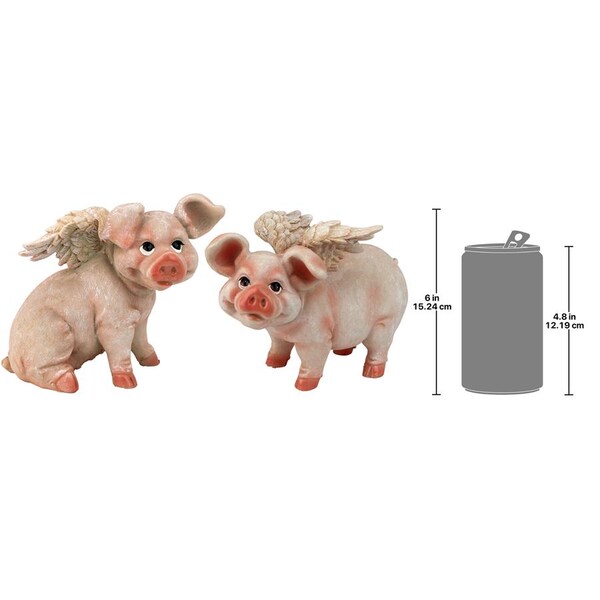 Design Toscano Hog Heaven Flying Pigs Statue Collection: Set of Two - QL95720