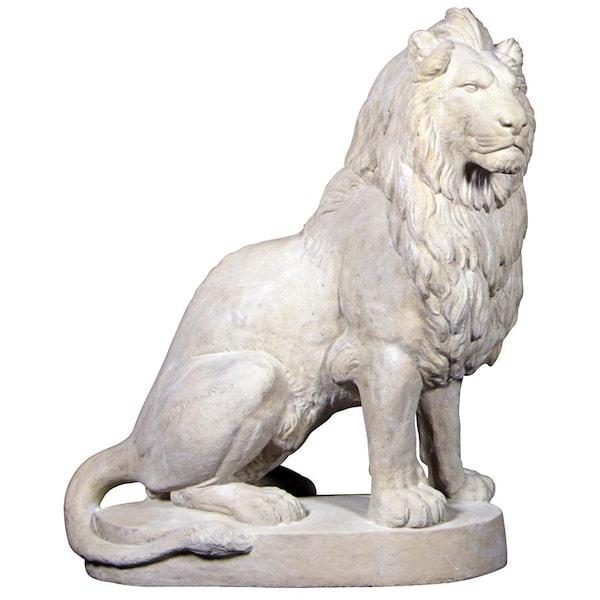 Design Toscano Stately Chateau Lion Sentinel Garden Statue: Left - NE1602745