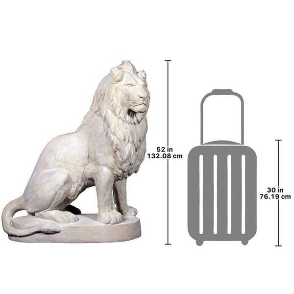 Design Toscano Stately Chateau Lion Sentinel Garden Statue: Left - NE1602745