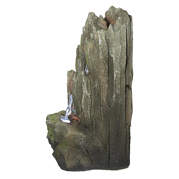 Design Toscano Lost Falls Cascading Waterfall Illuminated Tabletop Fountain - QN170016