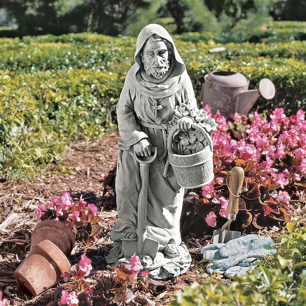 Design Toscano St. Fiacre, the Gardener's Patron Saint Statue: Large - NG31751