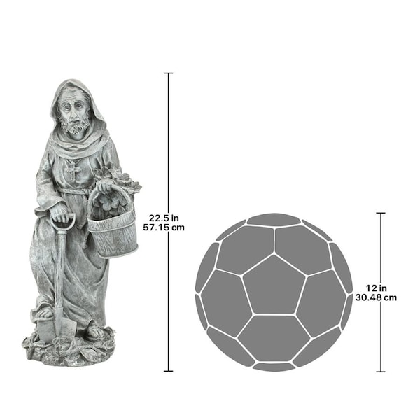 Design Toscano St. Fiacre, the Gardener's Patron Saint Statue: Large - NG31751