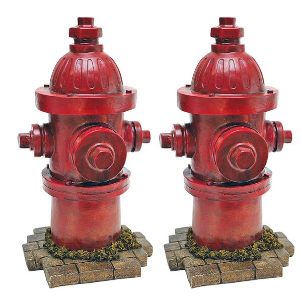 Design Toscano Dog's Second Best Friend Fire Hydrant Statue: Set of Two - QL95468