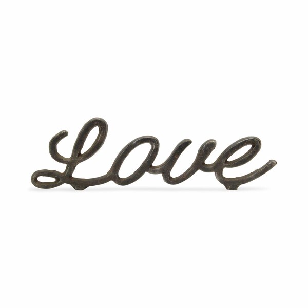 Palacedesigns 3 in. Cast Iron Love Hand Painted Sculpture, Black - PA3677635