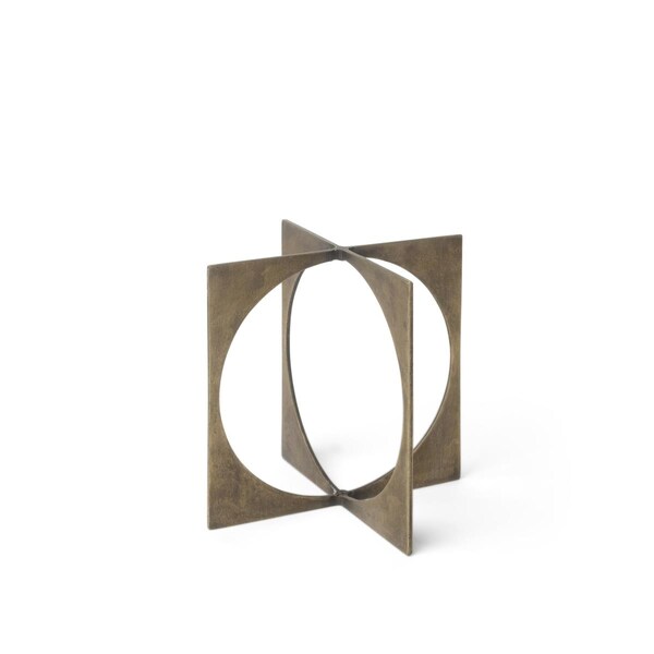 Palacedesigns 6 x 5 x 5 in. Burnished Metal Circle Square Sculpture, Gold - PA3089468