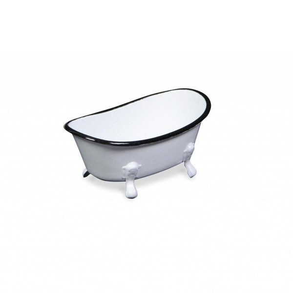Homeroots Petite Bathtub Decorative Sculpture, White - 399649