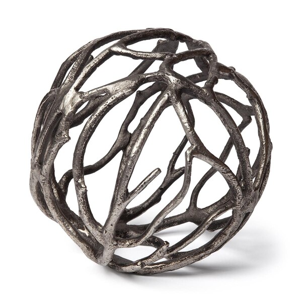 Palacedesigns 7 x 7 x 7 in. Silver Metal Tree Branch Sculpture - PA3099321