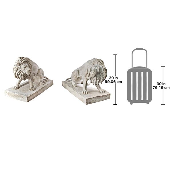 Design Toscano Kingsbury Garden Giant Lion Sentinel Statues: Set of Two - NE920307