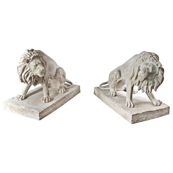 Design Toscano Kingsbury Garden Giant Lion Sentinel Statues: Set of Two - NE920307