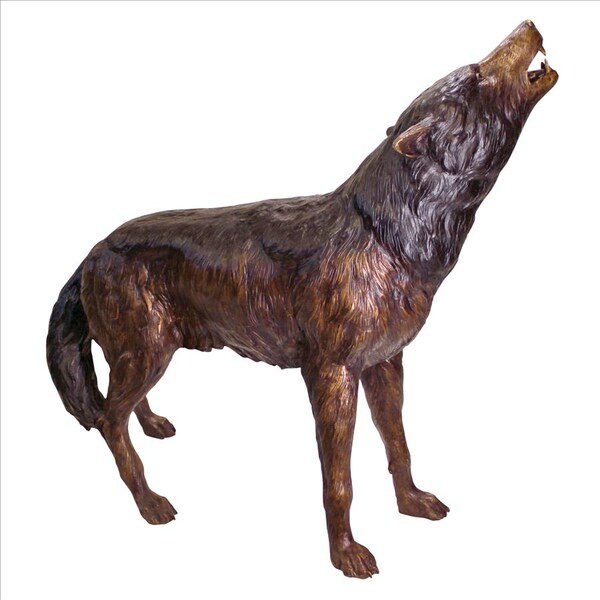 Design Toscano The Howl of the Wild Wolf Cast Bronze Garden Statue - KW94082