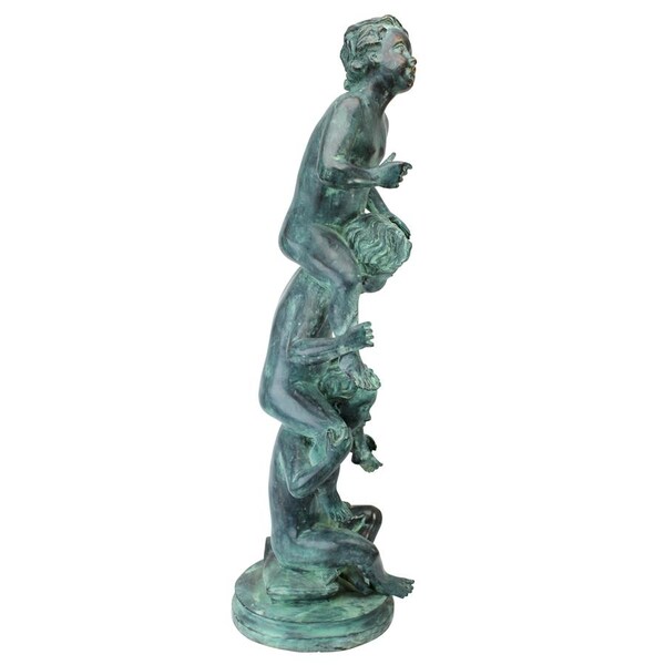 Design Toscano Child's Play Stacked Children Spitting Bronze Statue: Large - SU95425