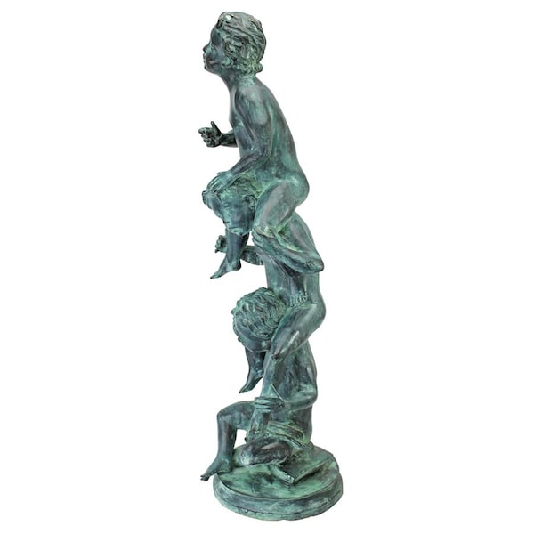 Design Toscano Child's Play Stacked Children Spitting Bronze Statue: Large - SU95425