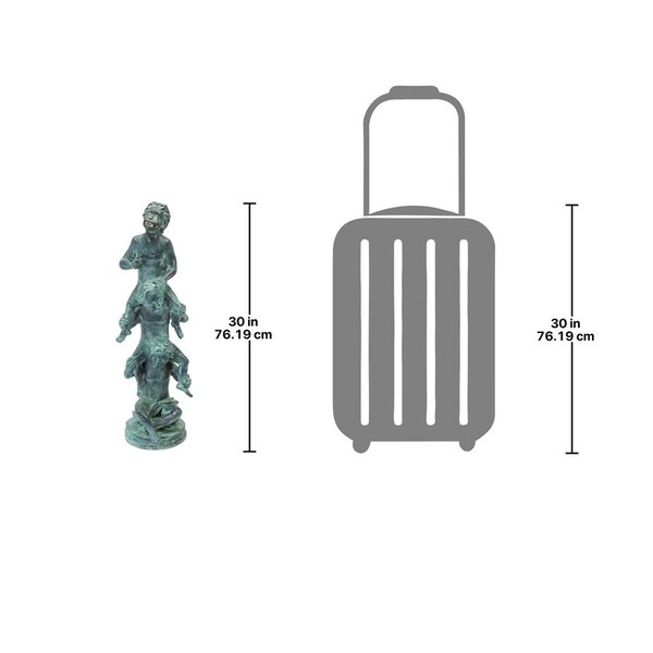 Design Toscano Child's Play Stacked Children Spitting Bronze Statue: Large - SU95425