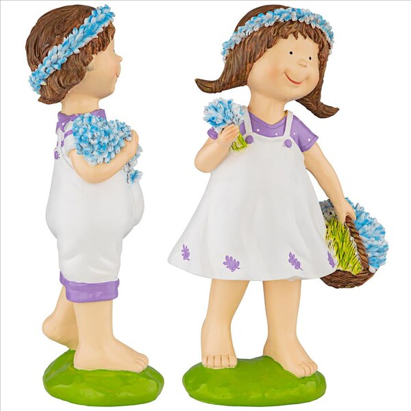 Design Toscano Bluebonnet Twins Springtime Children Garden Statues, PK 2 - QL9215174