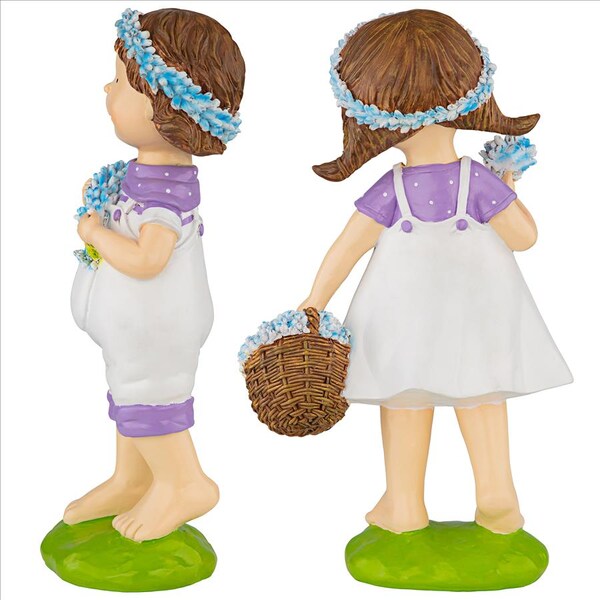 Design Toscano Bluebonnet Twins Springtime Children Garden Statues, PK 2 - QL9215174