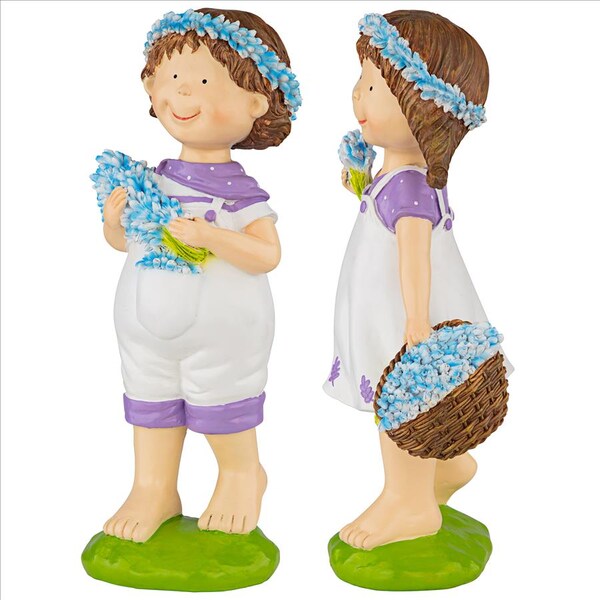 Design Toscano Bluebonnet Twins Springtime Children Garden Statues, PK 2 - QL9215174