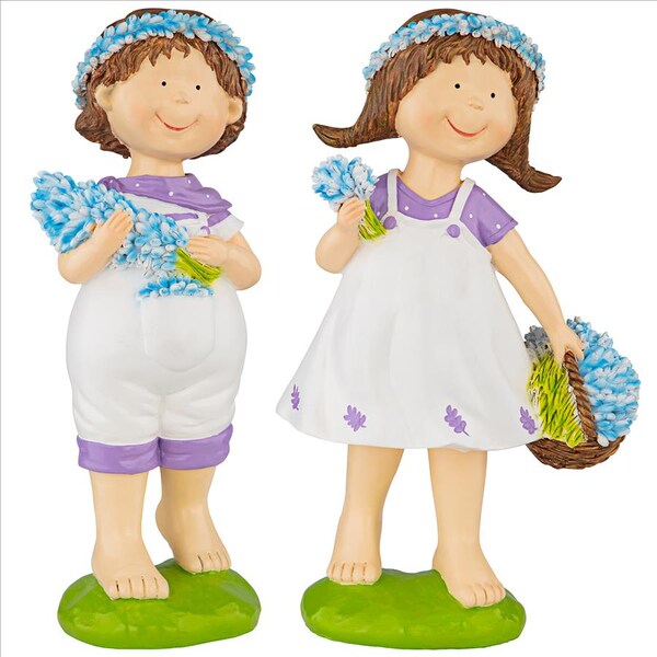 Design Toscano Bluebonnet Twins Springtime Children Garden Statues, PK 2 - QL9215174