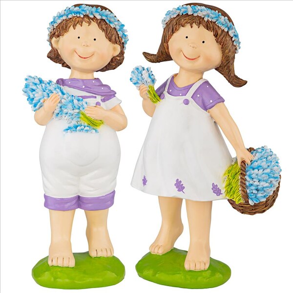 Design Toscano Bluebonnet Twins Springtime Children Garden Statues, PK 2 - QL9215174