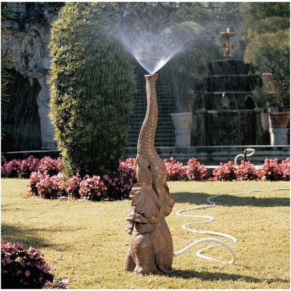 Design Toscano Tiny the Elephant Lawn Sculpture and Garden Sprinkler - NG28198