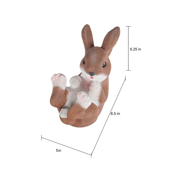 Nature Spring Bunny Rabbit Statue, Resin Animal Figurine for Outdoor Lawn and Garden Decor, Great for Flower Beds - 311366CDQ