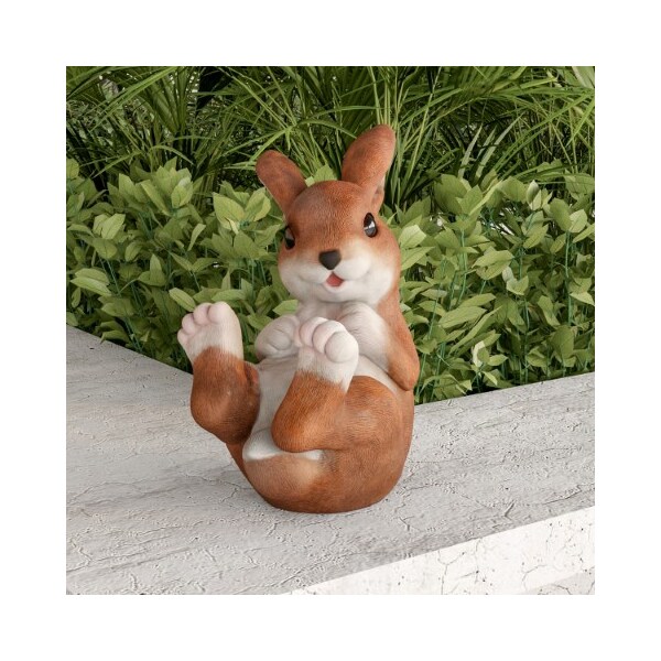 Nature Spring Bunny Rabbit Statue, Resin Animal Figurine for Outdoor Lawn and Garden Decor, Great for Flower Beds - 311366CDQ