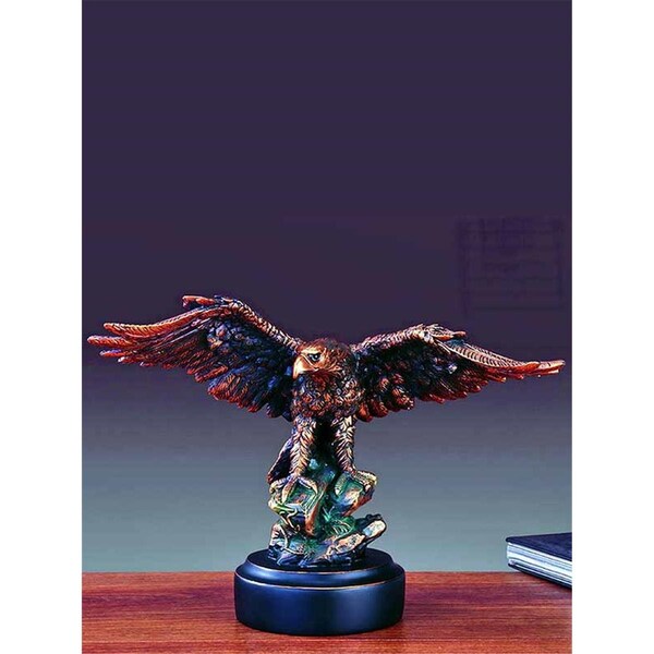 Dwellingdesigns F 8 x 11.5 in.Treasure of Nature Howling Bronze Eagle Statue - DW3078144