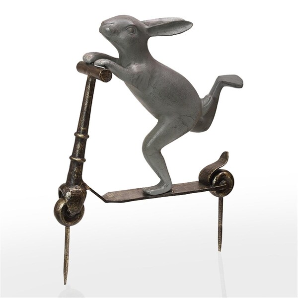 Spi Home 15 x 19 x 5 in. Scooter Bunny Garden Sculpture - 41033