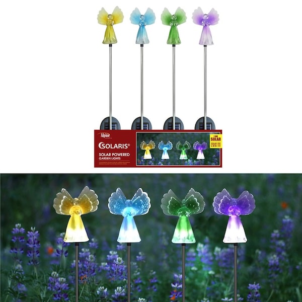 Alpine Alpine Assorted Plastic 35.43 in. H Angel Solar Garden Stake - RGG300ABB