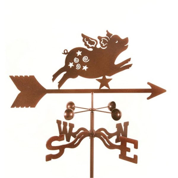 Ez Vane EZ Vane EZ1904-RF Flying Pig Weathervane with Roof Mount - EZ1904-RF