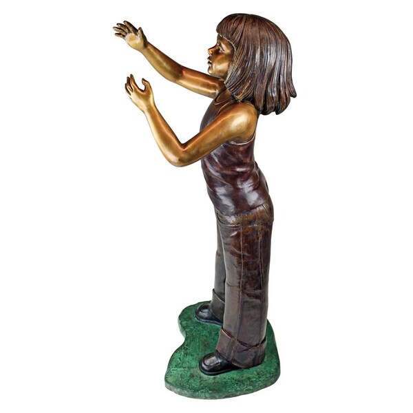 Design Toscano Preening Equestrian Girl Cast Bronze Garden Statue - PB1045