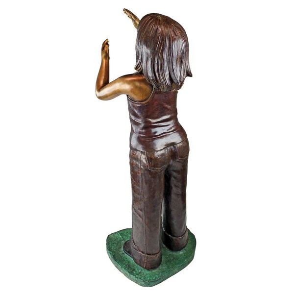 Design Toscano Preening Equestrian Girl Cast Bronze Garden Statue - PB1045