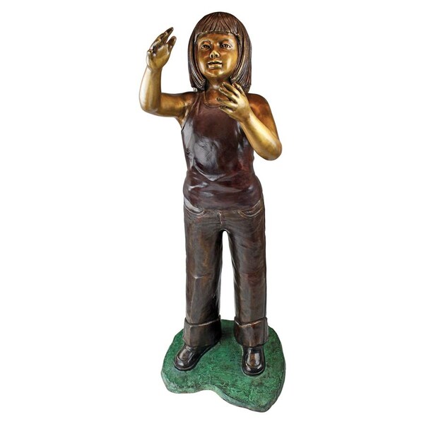 Design Toscano Preening Equestrian Girl Cast Bronze Garden Statue - PB1045