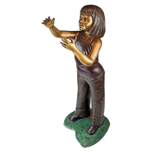 Design Toscano Preening Equestrian Girl Cast Bronze Garden Statue - PB1045