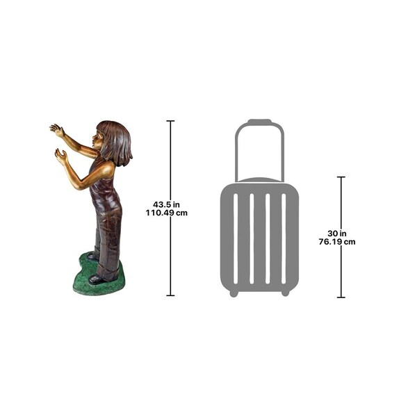 Design Toscano Preening Equestrian Girl Cast Bronze Garden Statue - PB1045