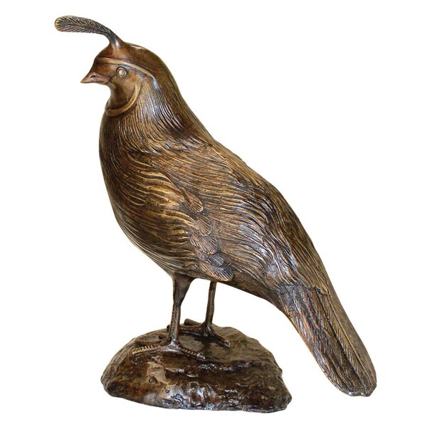 Design Toscano Male California Quail Solid Cast Bronze Garden Statue - PN6211