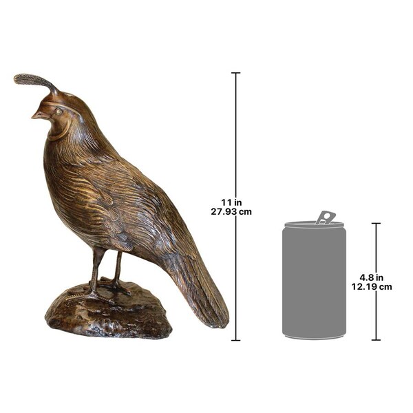 Design Toscano Male California Quail Solid Cast Bronze Garden Statue - PN6211