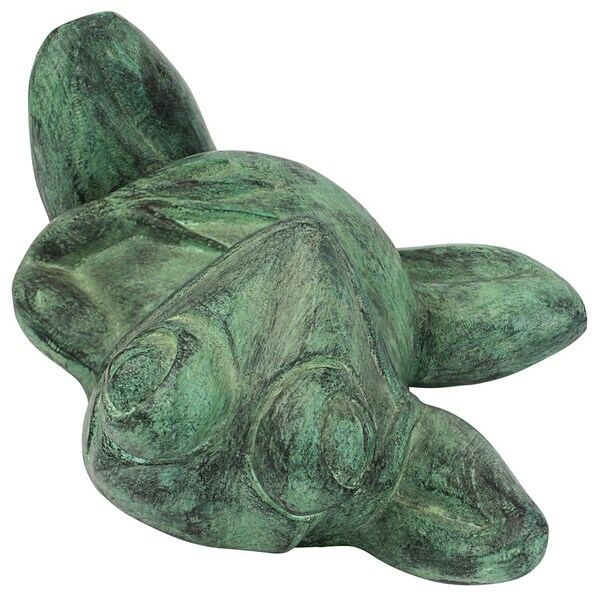 Design Toscano Spitting Lazy Frog Emerald Verde Cast Bronze Garden Statue - PN57942
