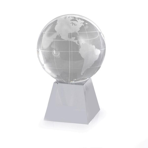 Bey Berk International Bey-Berk International  3 in. Acetate Etched Glass Globe with Base, Clear - R66W